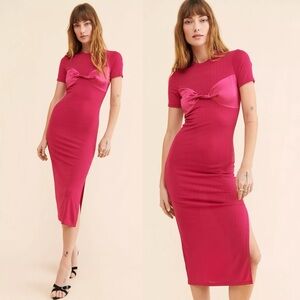 ANTHROPOLOGIE NSR Twist Front Knit Midi Dress Size M